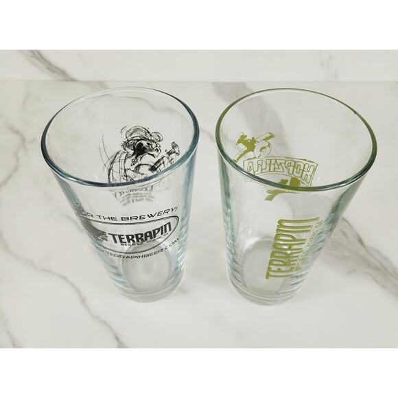 Terrapin Hopzilla Ale Pint Beer Clear Glass Tumbler 16oz Brewery 5 3/4" x2 - Picture 11 of 15